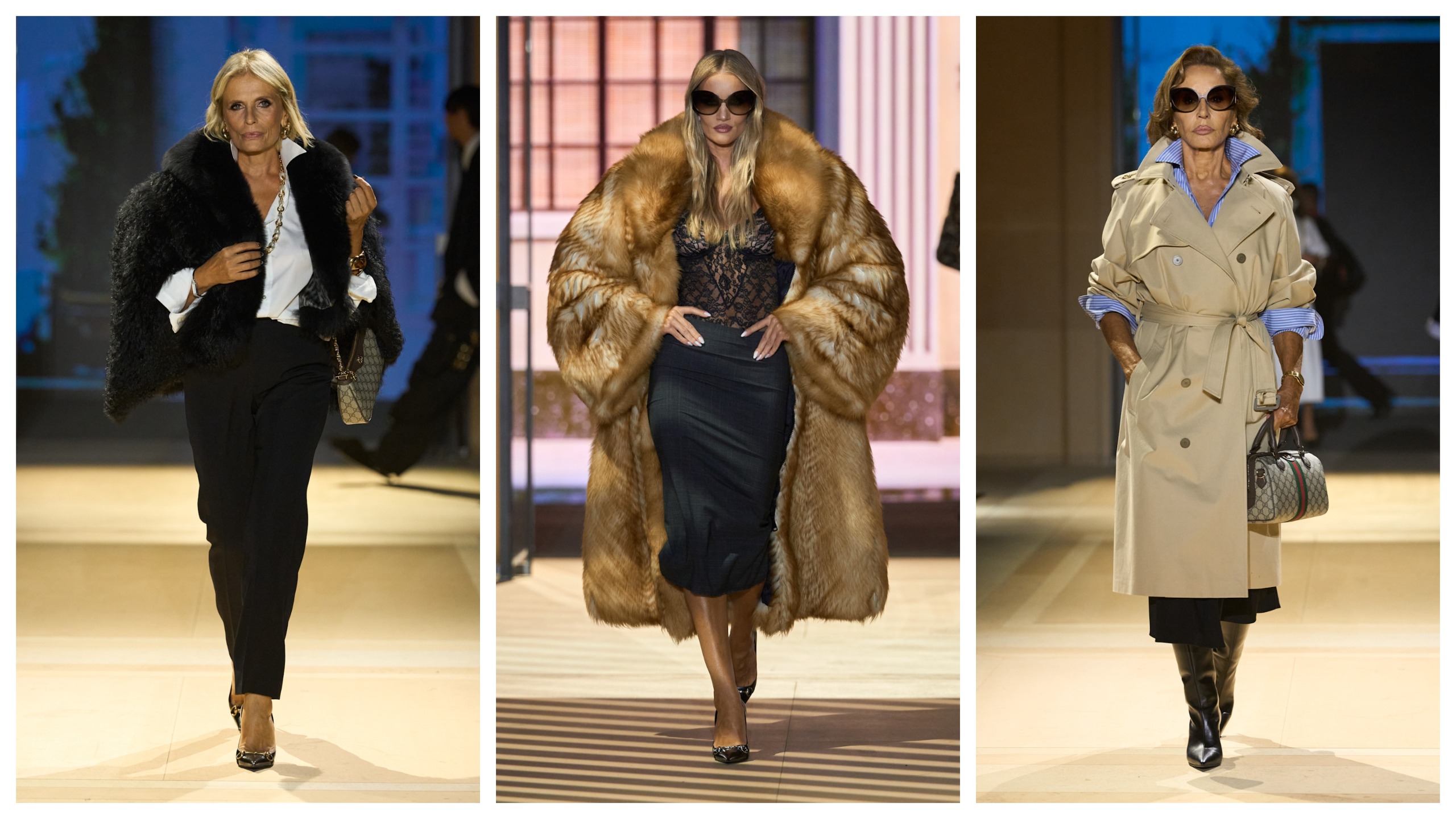 Models walking in Gucci's Spring 2027 runway show.