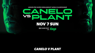 Canelo vs Plant promotional graphic from Kayo Sports