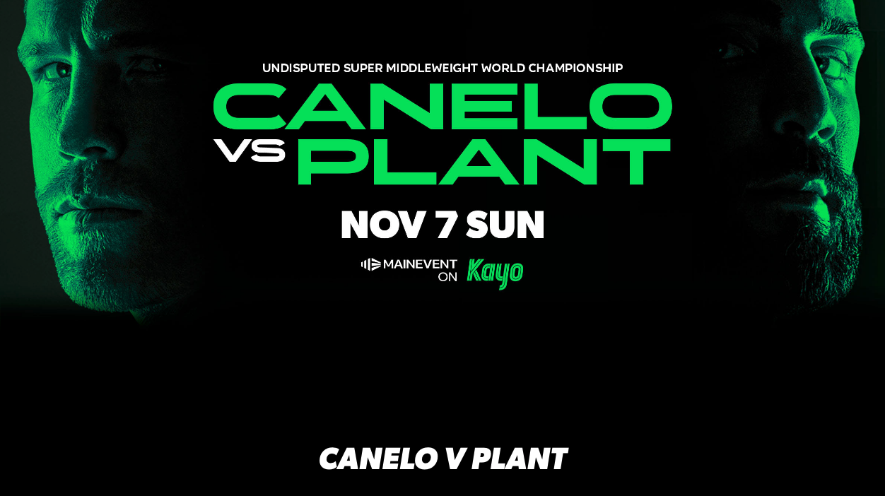 Canelo vs Plant promotional graphic from Kayo Sports