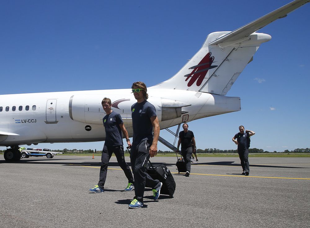 World Champion Peter Sagan and is Tinkoff teammates arrives in Argentina.