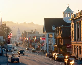 Sunrise on Main Street, Littleton, New Hampshire