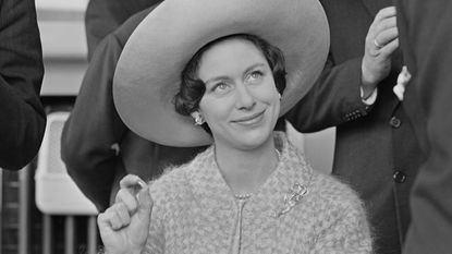 Princess Margaret in hat smiling
