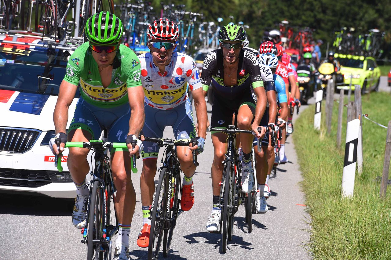 Peter Sagan and Rafal Majka (Tinkoff) lead the breakaway