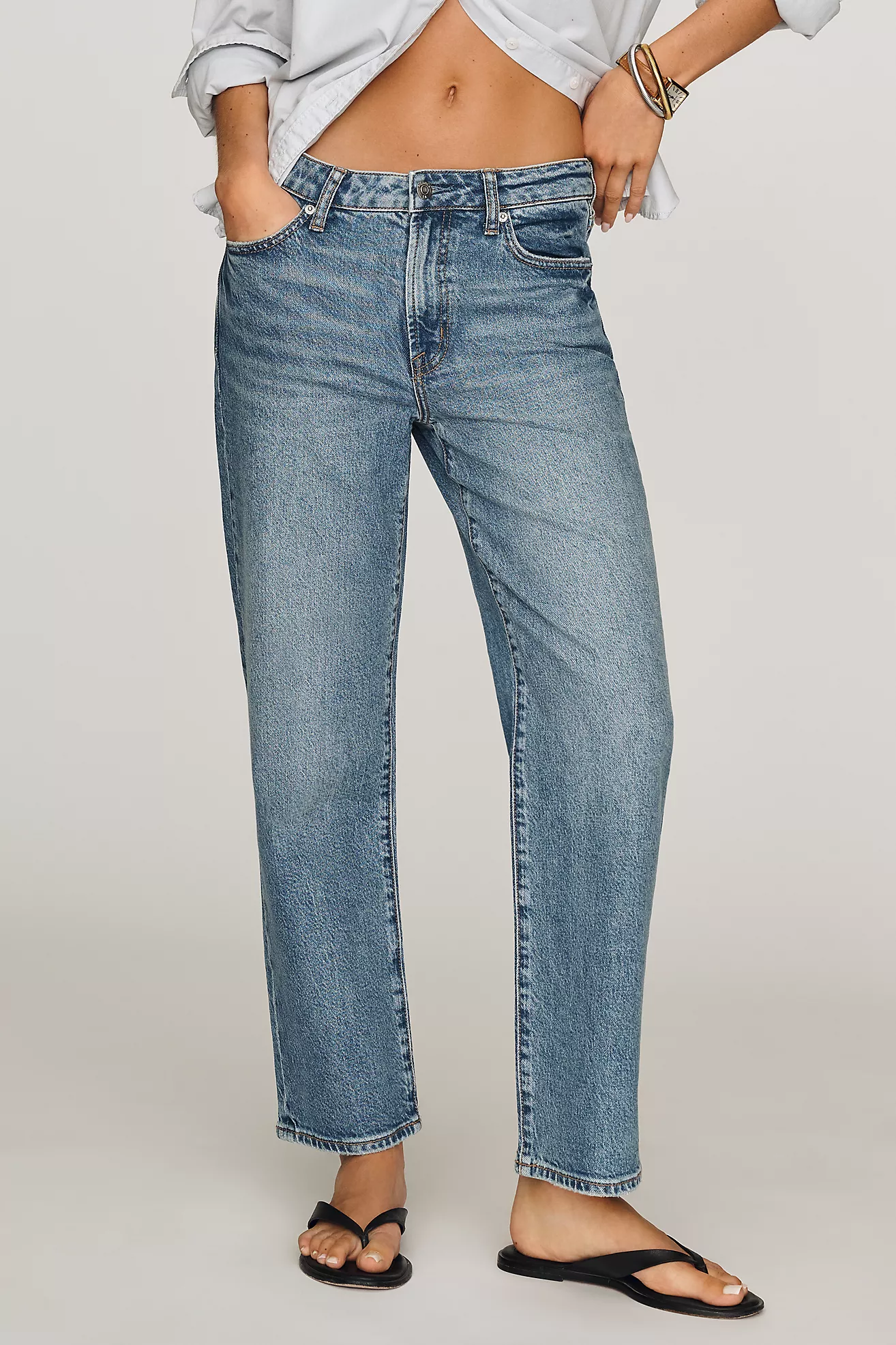 Pistola Aleks Crop Mid-Rise Straight Jeans