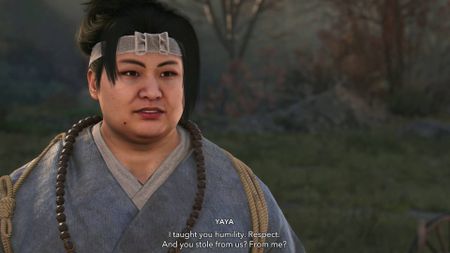 Assassin's Creed Shadows Yaya shouting at Tetsuo