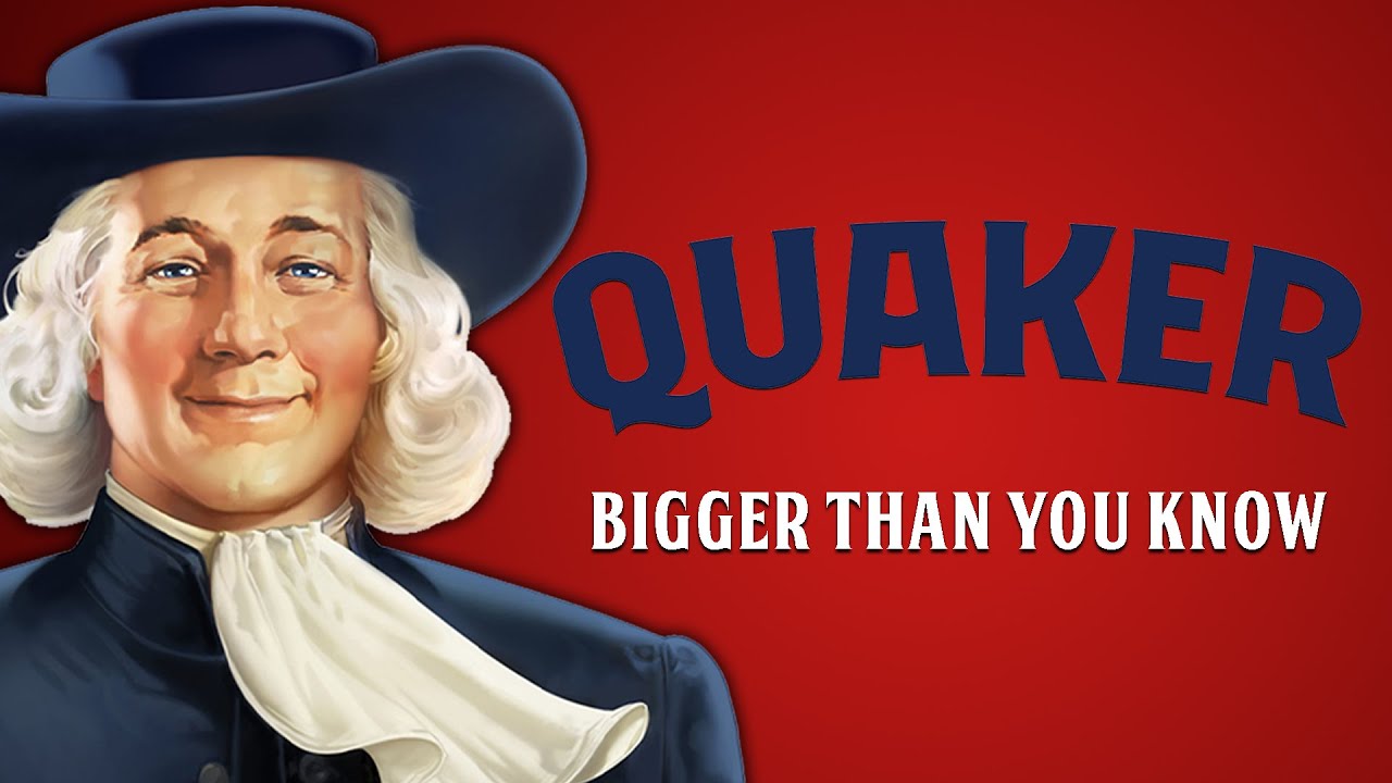 Quaker Oats mascot with text that says 'Quaker, bigger than you know'