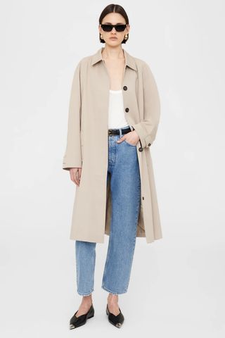 Anine Bing Layton Button-Detail Oversize Trench