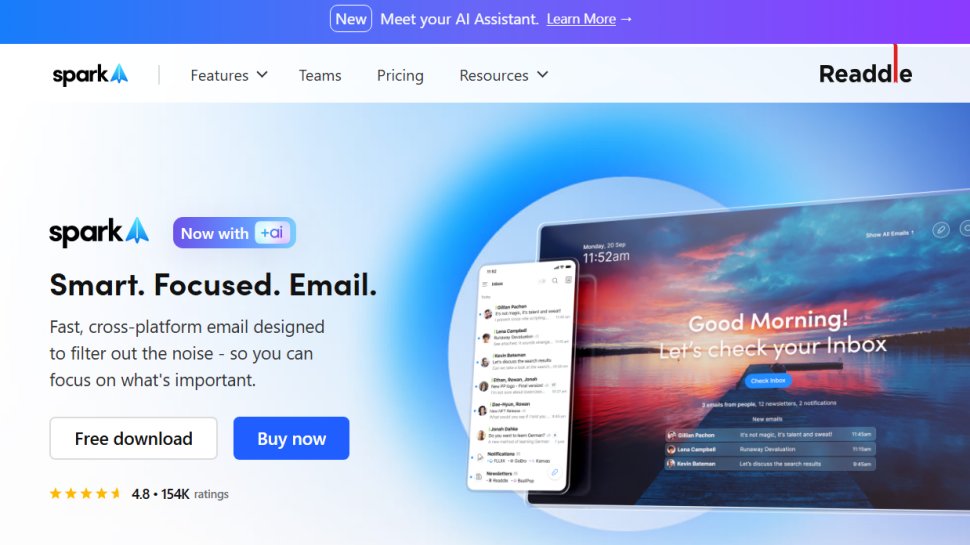 Website screenshot of Spark (January, 2026)