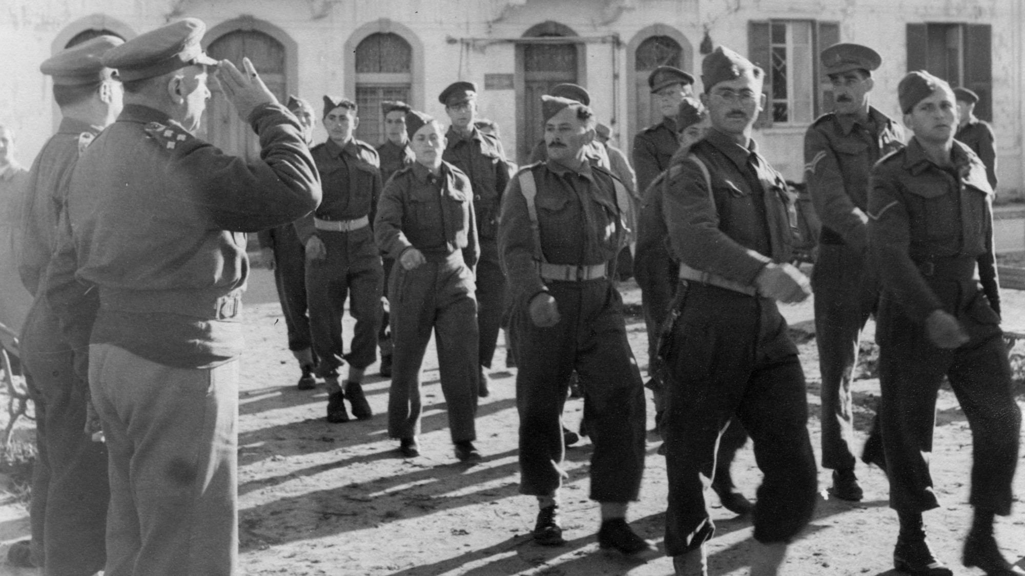 Jewish Brigade soldiers on parade