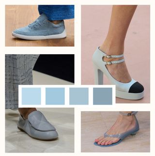 spring 2025 shoe color trends: powder blue