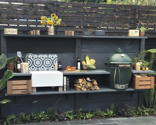 Custom outdoor kitchen by Garden House Design