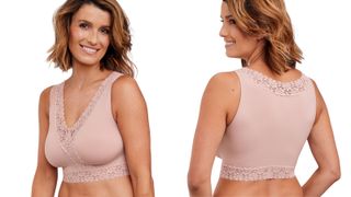 Woman wearing cotton traders sleep bra