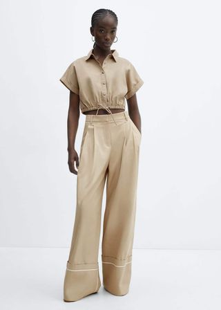 Cotton Pleated Trousers
