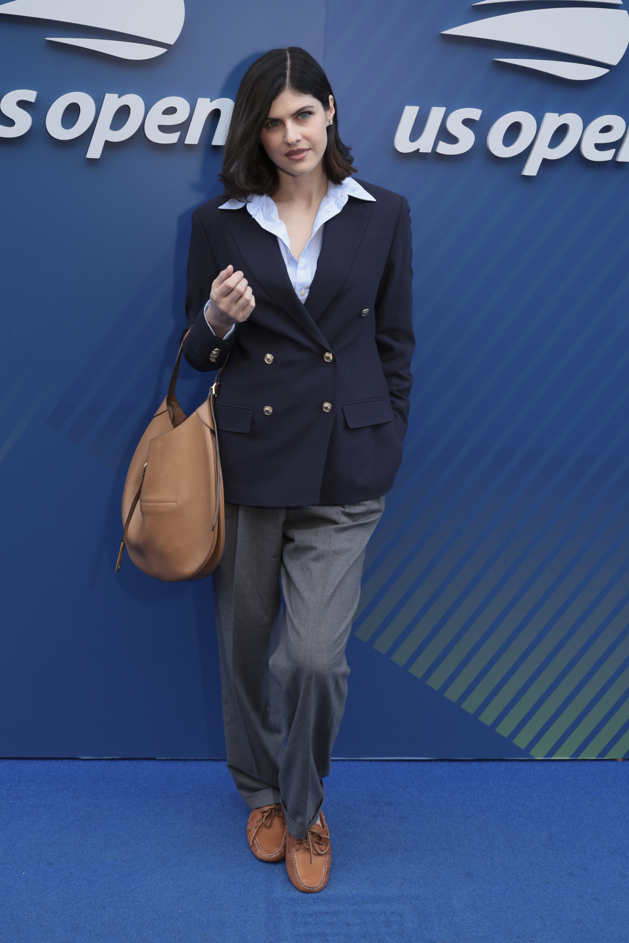 NEW YORK, NEW YORK - SEPTEMBER 4: Alexandra Daddario attends day twelve of the 2025 US Open Tennis Championships at USTA Billie Jean King National Tennis Center on September 4, 2025 in Flushing Meadows, Queens, New York City.