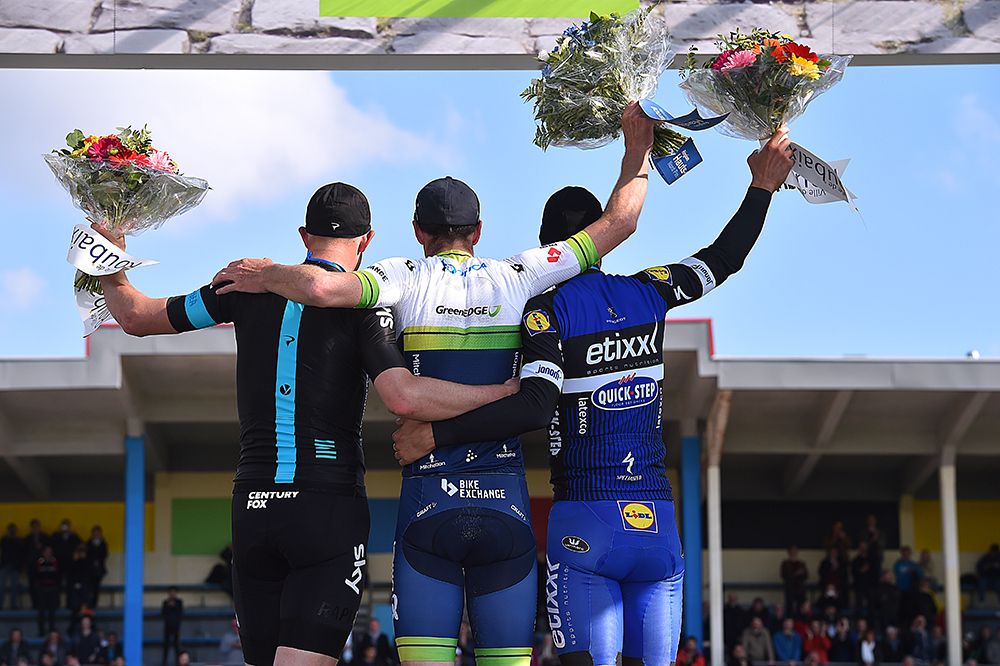 The 2016 Paris-Roubaix podium