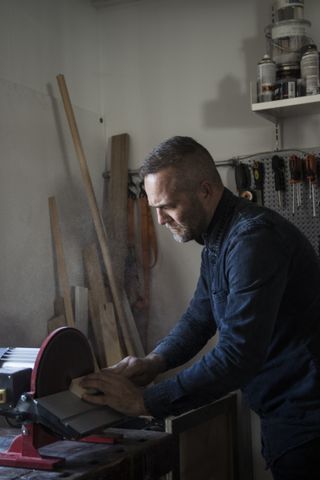 Studio creative director Thomas Lykke in the studio workshop