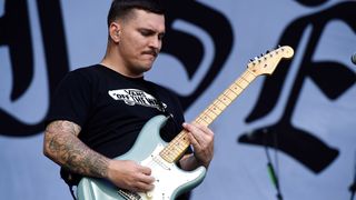 Dan Brown of the Amity Affliction performs on stage at the Download Festival on 11th March 2019, in Melbourne Australia