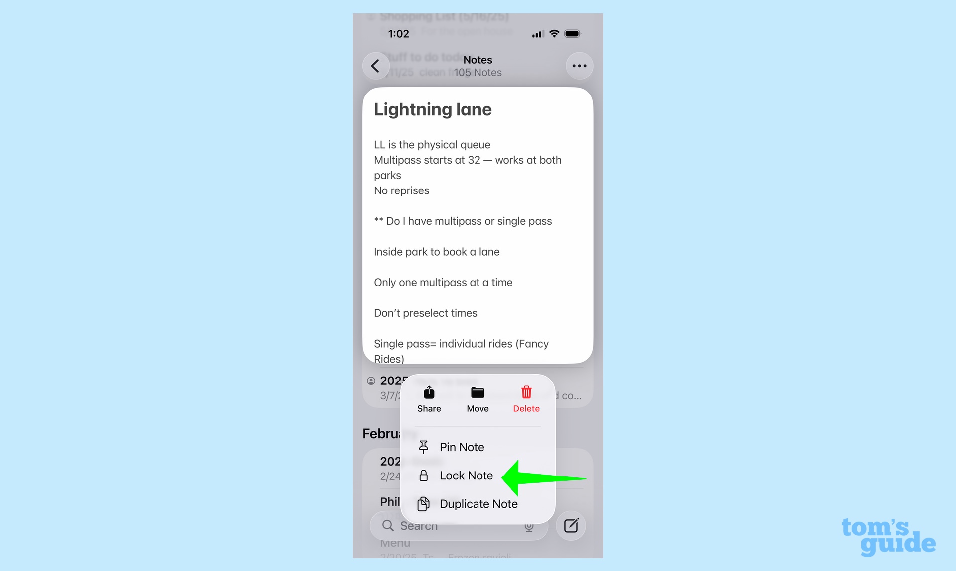 locking a note in ios 26 notes