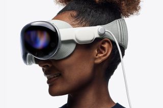 Apple Vision Pro headset, an augmented reality wearable that puts applications and digital environments into your real world.