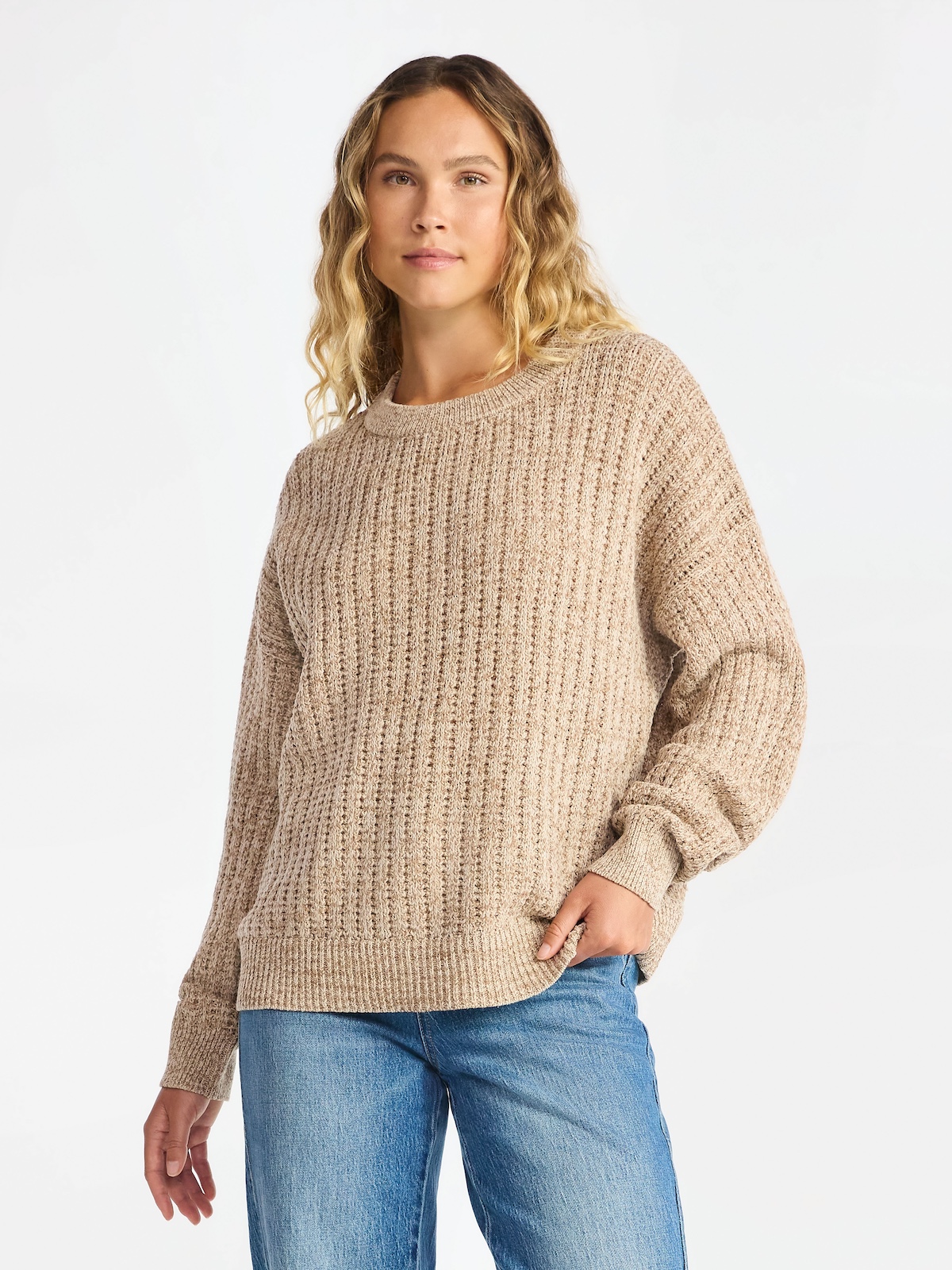 Time and Tru, Time and Tru Women&#039;s and Women&amp;rsquo;s Plus Textured Stitch Sweater, Midweight, Sizes Xs-4x
