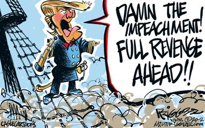 Political Cartoon U.S. Trump Republicans impeachment revenge ships