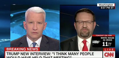 Anderson Cooper and Sebastian Gorka.