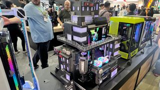 A lineup of Thermaltake modded cases at Computex 2023