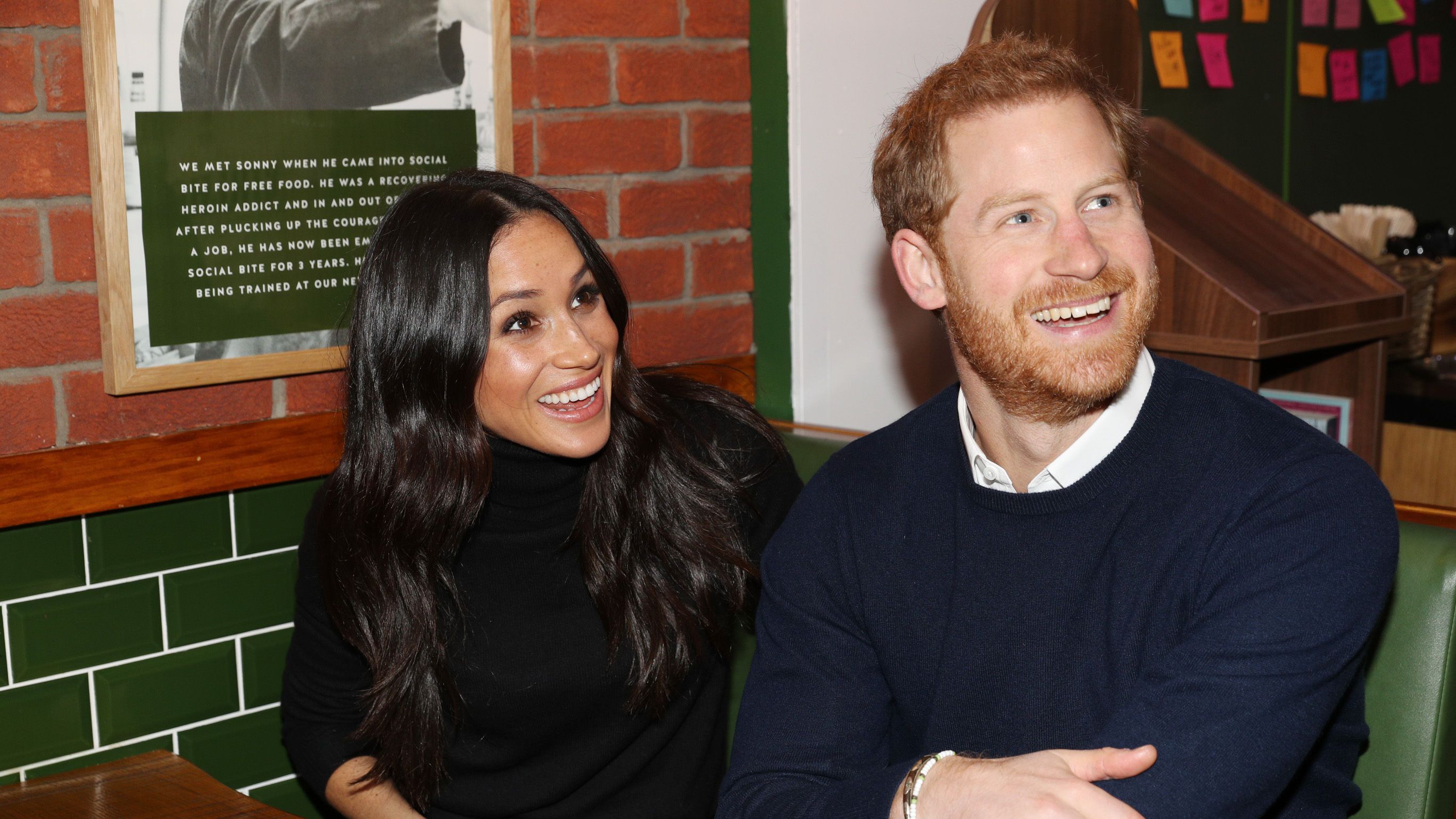 edinburgh, scotland february 13 prince harry and meghan markle during their visit social bite on february 13, 2018 in edinburgh, scotland photo by owen humphreys wpa poolgetty images