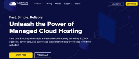 Cloudways cloud hosting website homepage