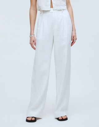 Madewell white tailored linen pants