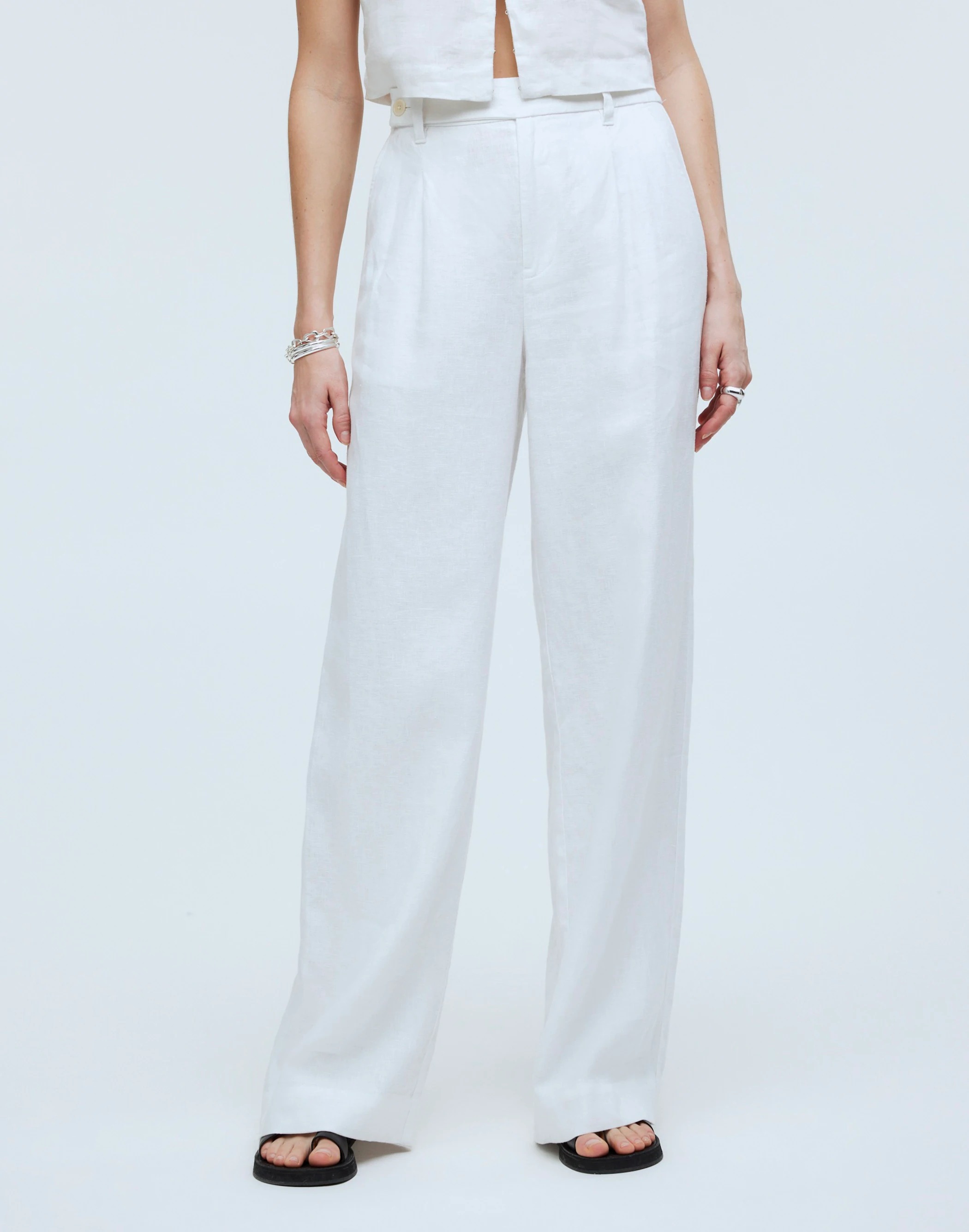 Madewell white tailored linen pants