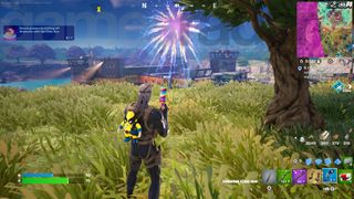 Using a Fortnite Flare Gun to reveal players by setting off fireworks