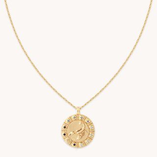 Scorpio Bold Zodiac Pendant Necklace in Gold