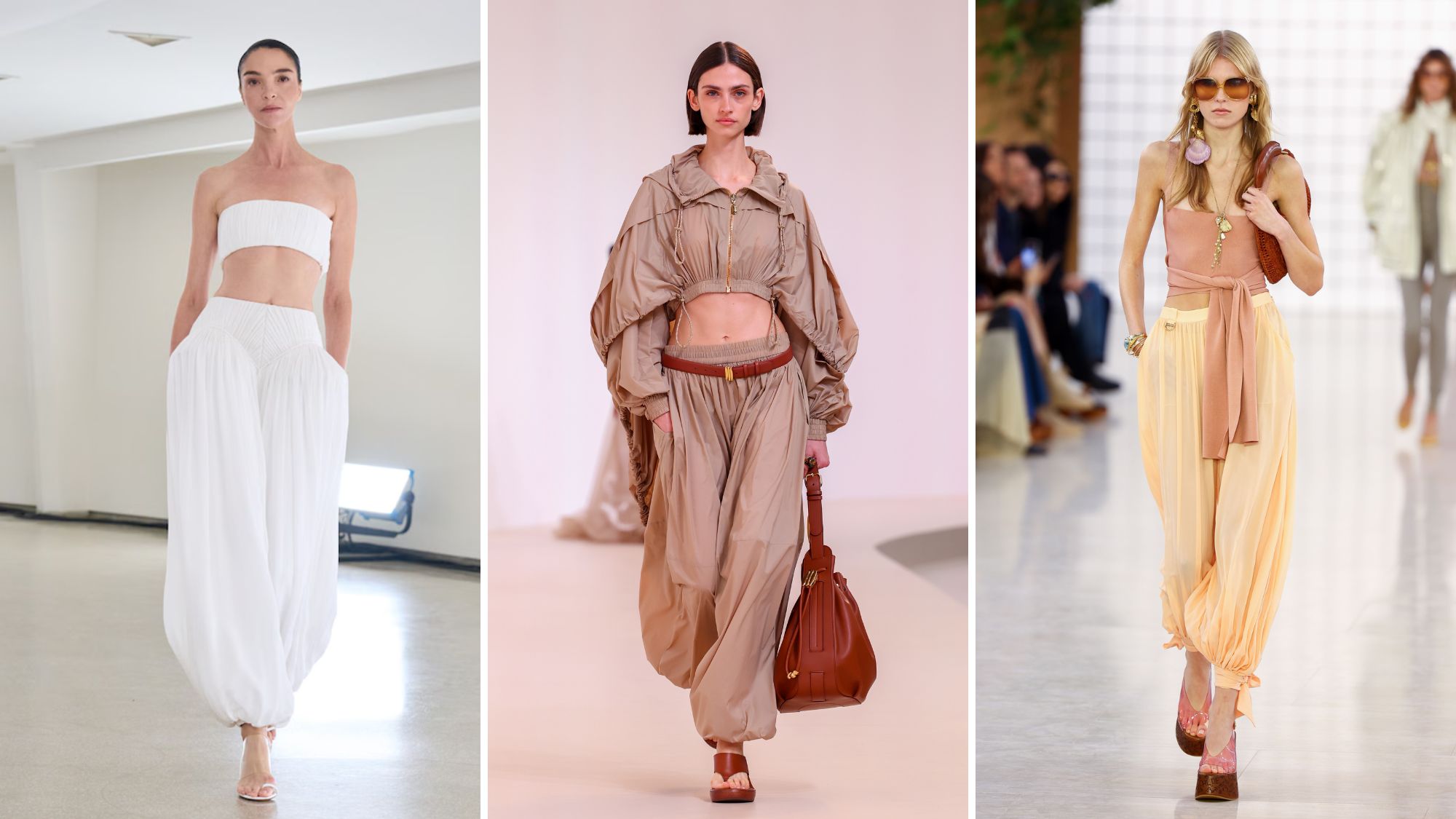 models wearing harem pants