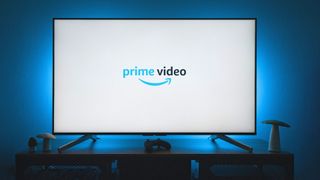A TV displaying the Prime Video logo