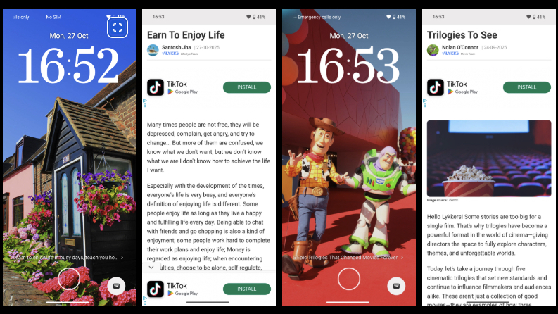 Screenshots of Nothing's Lock Glimpse feature