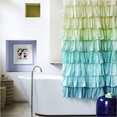 bathroom with shower curtain and bathtub