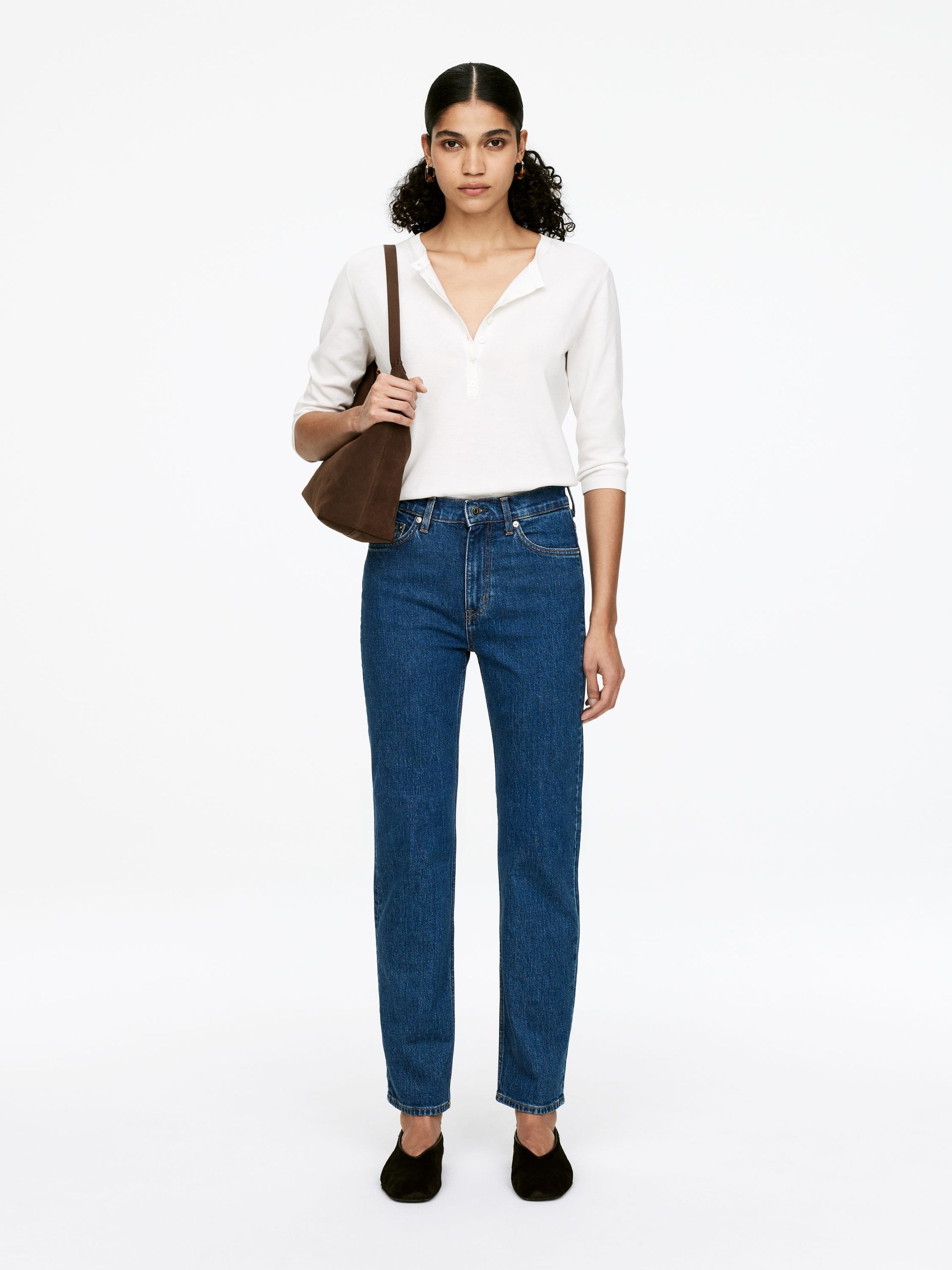 Jade Cropped Slim Jeans – Mid Blue – Women – Arket Gb
