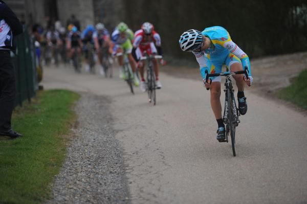 Enrico Gasparotto (Pro Team Astana) briefly attacked before the final climb
