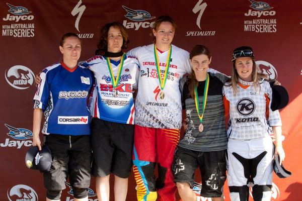 Elite women's podium