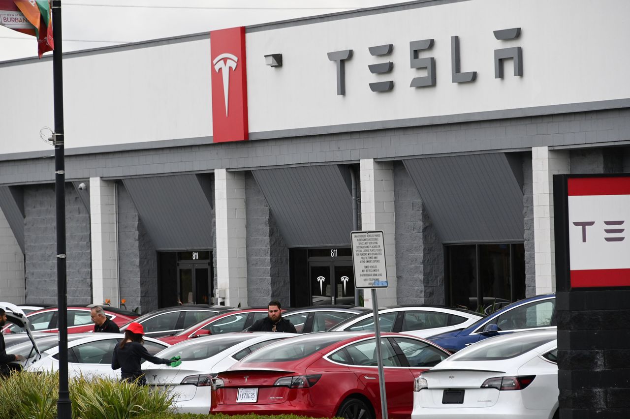 A Tesla showroom