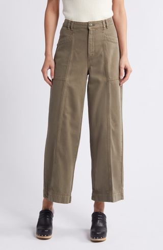 Cotton Blend Twill Utility Pants