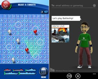 Battleship for Windows Phone gameplay online invite