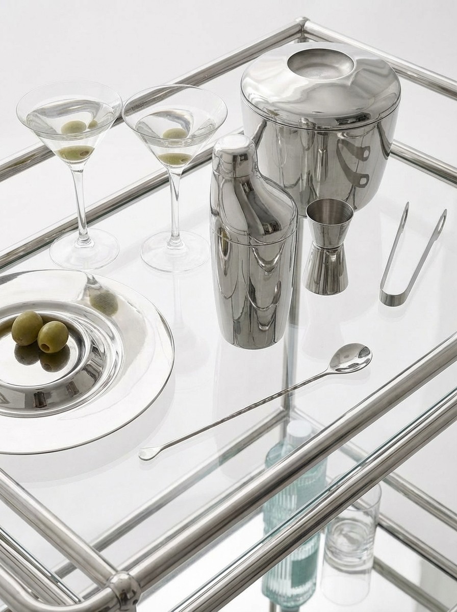 Sky Cocktail Shaker, Stirring Spoon, and Jigger Gift Set