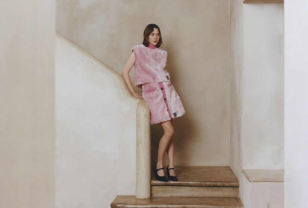 Model walking down a runway 