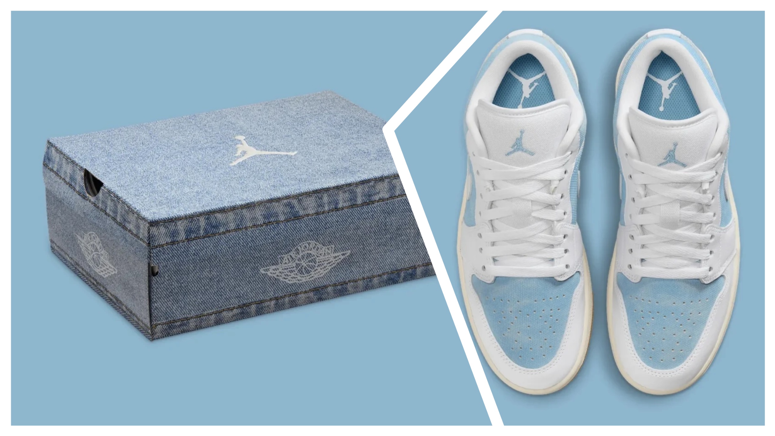 Denim Air Jordan 1 Low comes with a shoebox to match