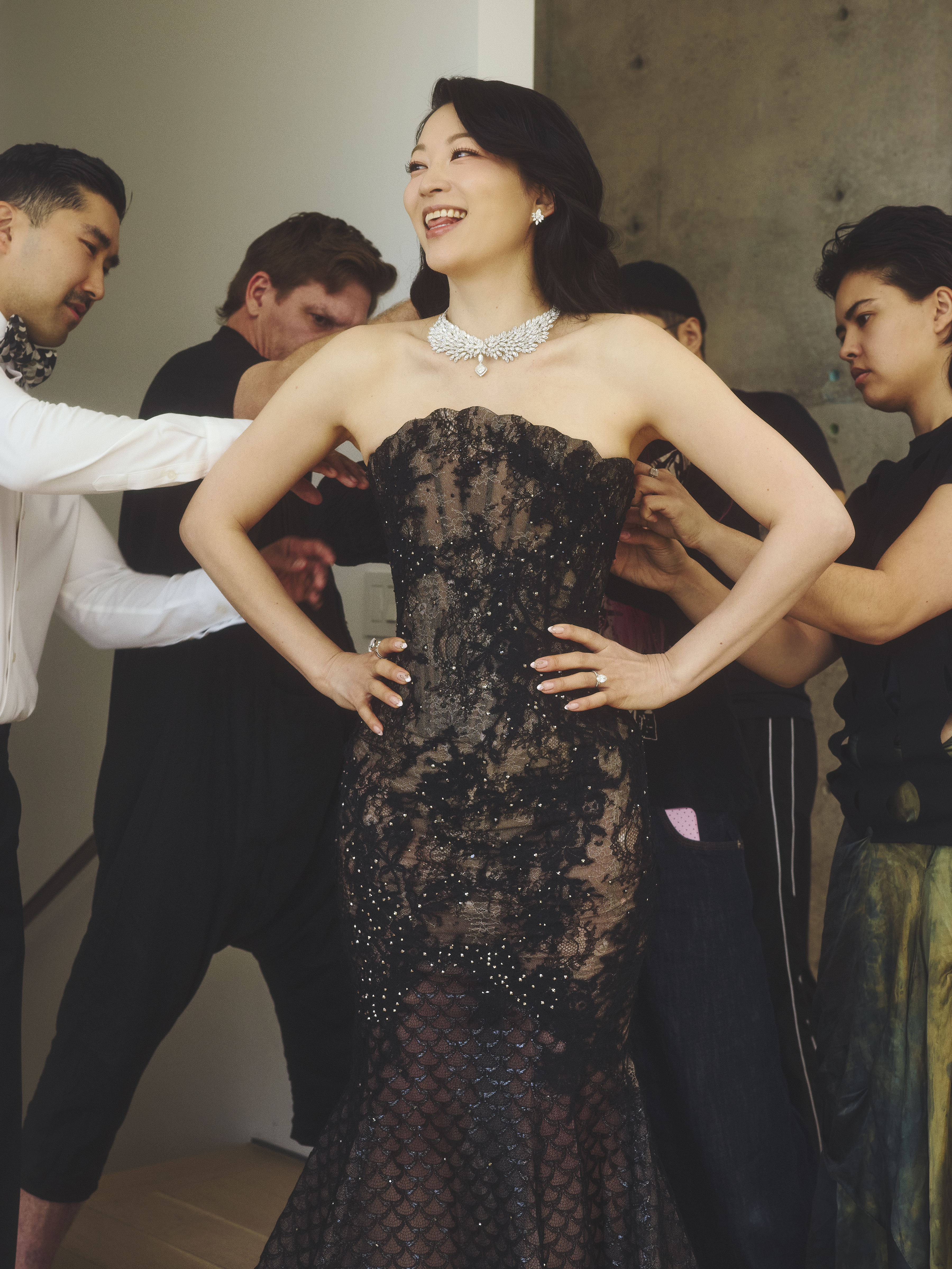 Arden Cho gets ready for the 2026 Oscars red carpet photos