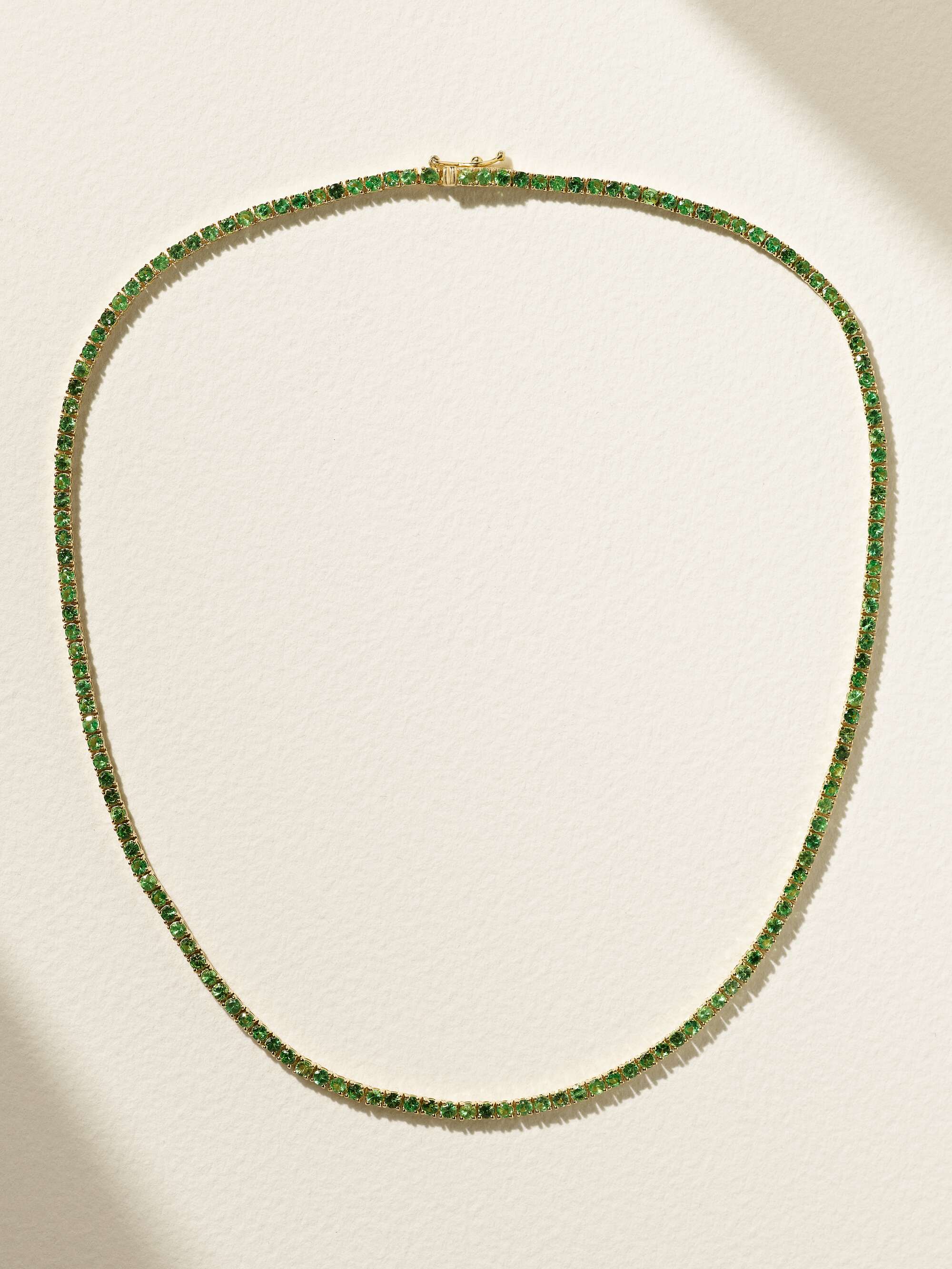 14-Karat Gold Tsavorite Tennis Necklace