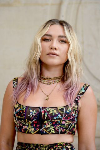 Florence Pugh with wavy hair