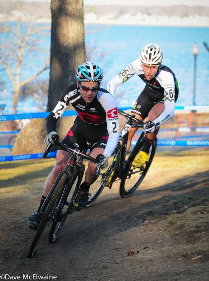 A battle between Justin Lindine (Redline-NBX) and Curtis White developed almost immediately